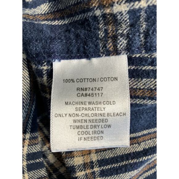 Red Head Flannel Button Up Shirt Blue Plaid Print Men’s Size 2XLT - Picture 6 of 7